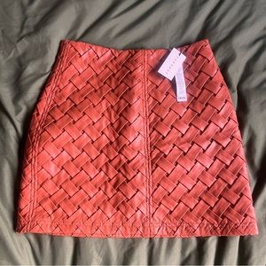 Topshop premium weave mini skirt in terracotta! Well constructed,beautiful color